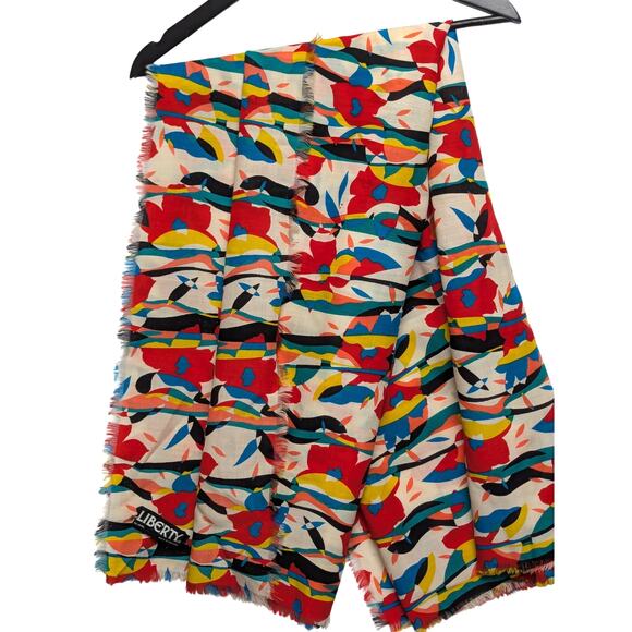 liberty Accessories - Vintage Liberty London Abstract Floral Print Scarf